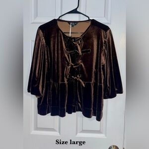 Elegant Brown Velvet Top